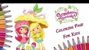 'Coloring Strawberry Shortcake and Lemon Meringue Under Umbrella | Strawberry Shortcake Coloring Book'