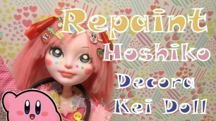 'Decora Kei Kirby Style Custom Doll Repaint OOAK'
