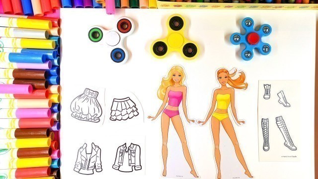 'coloring skirts jackets and boots coloring pages for barbies clothing with fidget spinners'