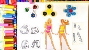 'coloring skirts jackets and boots coloring pages for barbies clothing with fidget spinners'