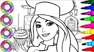'Coloring Drawings Disney\'s Barbie Fashionistas with Rainbow Sparkle Hat Coloring Pages'
