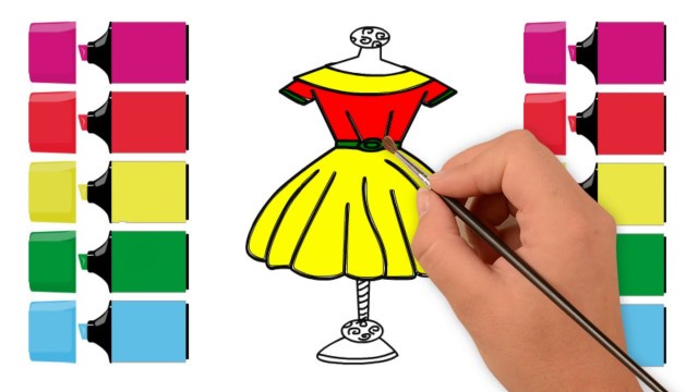 'How to Draw a Dress Step by Step for Beginners | Coloring Pages Dress'