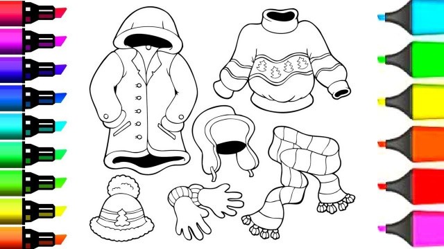 'How to Drawing and Coloring Winter Clothes With Coloring Book | Coloring Pages for Kids'