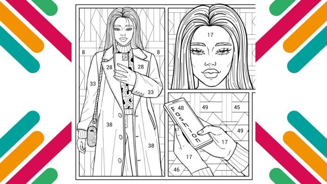 'Fashion girl in a raincoat | Coloring Pages by Numbers'