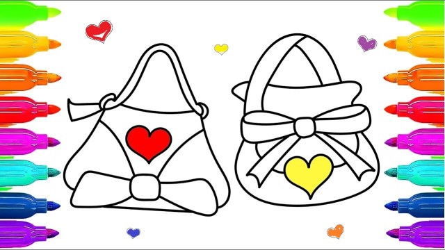 'Coloring Pages Handbags | How to Draw Handbags & Clothes for Girls | Art Colors for Kids'