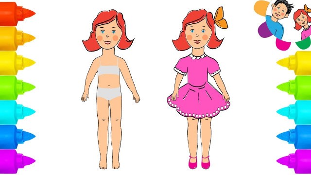 'Coloring pages for girls - how to draw girl, clothes, portraits, children, tv colours'