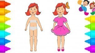 'Coloring pages for girls - how to draw girl, clothes, portraits, children, tv colours'