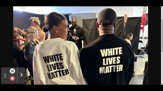 'Kanye and Candace Flaunt WLM T-Shirts During Paris Fashion Week'