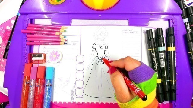 'Color a Yellow Dress Drawing Fashion Coloring Page for GIrls'