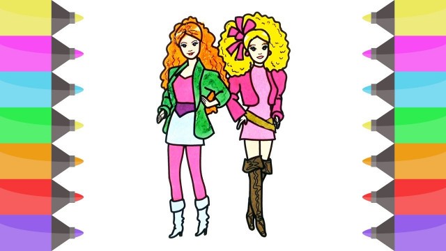 'How to Draw Barbie Glitter Fashion Brilliant  | Coloring Pages for Girls | Cute Art Colors for Kids'