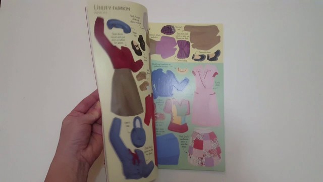 'USBORNE HISTORICAL STICKER DOLLY DRESSING 1940s FASHION'