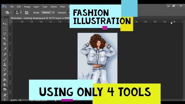 'Photoshop: Easy Fashion Illustration - USING ONLY 4 TOOLS | Denim texture'