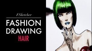 'BLACK-GREEN HAIRSTYLE | Fashion Drawing'