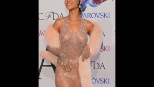 'Rihanna Hot Transparent Dress CFDA Fashion Awards 2014 in New York'