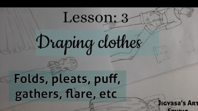 'How to draw fashion figure|| lesson: 3 drape clothes for beginners'