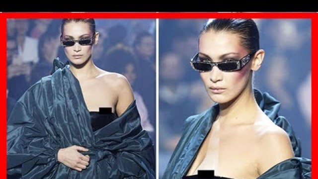 'Bella Hadid suffers NIP-SLIP in eye-popping mini-dress during Paris Fashion Week'