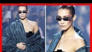 'Bella Hadid suffers NIP-SLIP in eye-popping mini-dress during Paris Fashion Week'