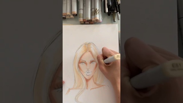 'Fashion Illustration Tutorial: Sketching Fashion Faces with Markers'