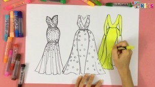 'How to draw fashion clothes for kids 3 | How to draw dresses | Art for kids'