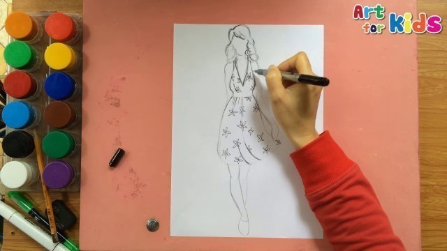 'How to draw fashion clothes for kids | How to draw dresses for kids 11 | Art for kids'