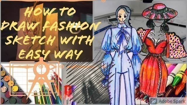 'Drawing fashion sketch2020 //초보자를위한 패션 스케치 그리기2020//初心者のためのファッションスケッチを描く2020//ファッションデザイン2020'