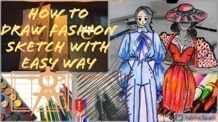 'Drawing fashion sketch2020 //초보자를위한 패션 스케치 그리기2020//初心者のためのファッションスケッチを描く2020//ファッションデザイン2020'