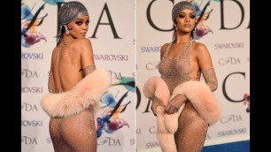 'Rihanna Stuns in Completely Sheer Dress at CFDA Fashion Awards 2014 & wins Icon Award'