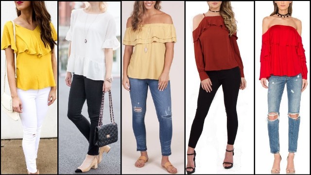 'RUFFLE TOPS | Top beautiful latest  Ruffle Tops / Shirt for Girls | New fashion for Girls'