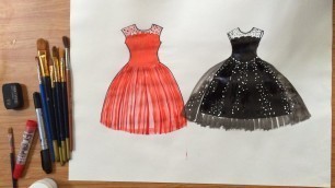 'How to draw fashion clothes for kids | How to draw dresses for kids 10 | Art for kids'