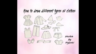 'How to draw different type of clothes(Sketch)'