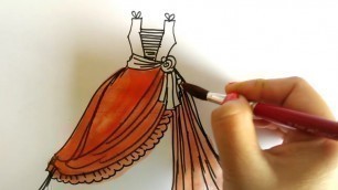 'How To Draw Fashion Clothes - Beautiful Girls Dresses - Summer fashion design'