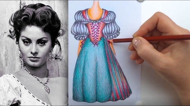 'Dress Sophia Loren Drawing - Fashion Design'