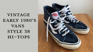 'Original Vintage 1980\'s Vans Style 38 Hi-Top Skate Shoes - Made in USA'