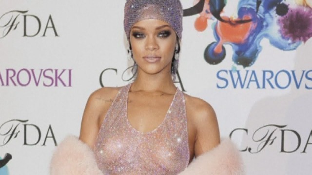 'Rihanna goes practically naked at CFDA Fashion Awards in shocking sheer gown'