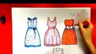 'How to draw fashion clothes for kids 3 | How to draw dresses for girls 3 | Art for kids'