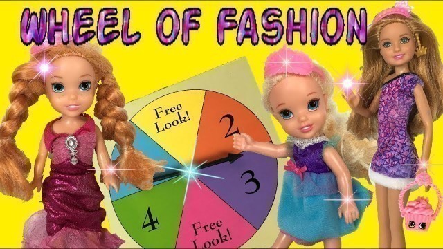 'Elsa and Anna Play Lucy\'s Spin the Wheel of Fashion Game ! Toddlers Fashionista -  Dress up - Barbie'