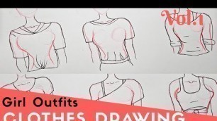 'How to Draw different Styles of Girls Tops | Shirts | Clothes drawing Vol.1'