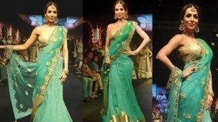 'Hottest Malaika Arora Khan in Green Sari at Madame Style Week'