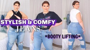 'STYLISH & COMFY *BOOTY LIFTING* JEANS! |Fashion Nova Curve Try On Haul✨'