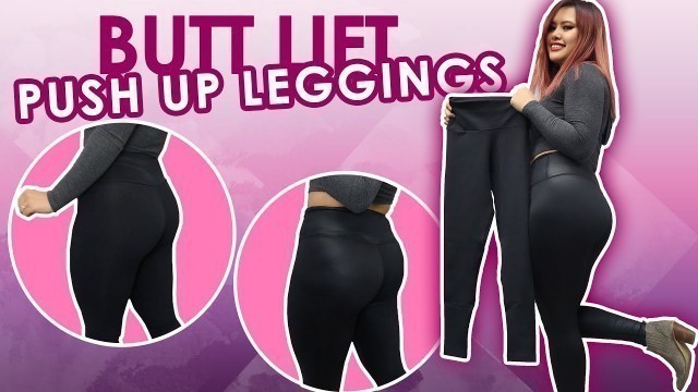 'Trying on Faux Leather Butt Lift Leggings! | Better than SPANX??'