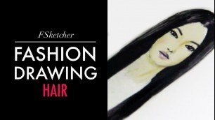 'LONG BLACK HAIR | Fashion Drawing'