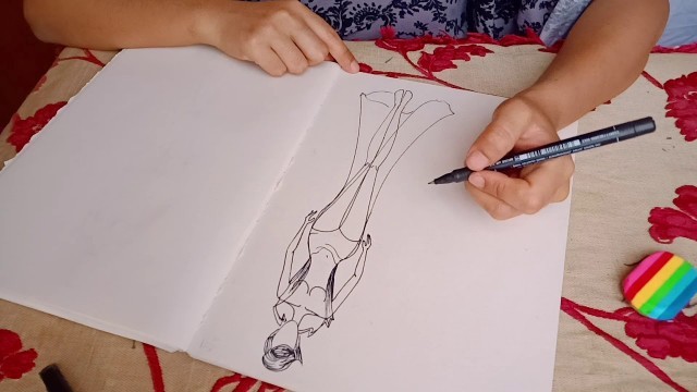 'How to drape clothes on fashion drawing- by Shrijan Gurung'