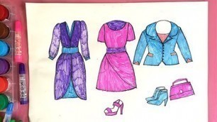 'How to draw fashion clothes for kids 15 | How to draw dresses for kids   Art for kids'