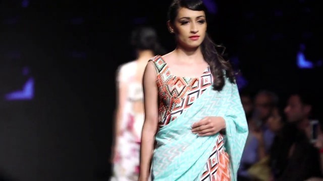 'Saaj By Ankita- Indo Western - MoonChild - Chic Print-on-Print Sari'