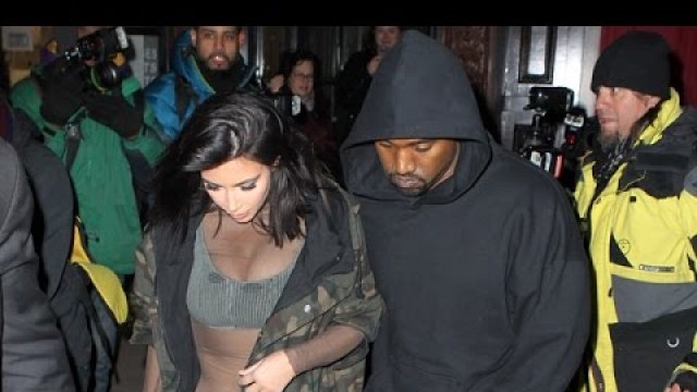 'Kim Kardashian Wears Bizarre Brown Leotard to Hubby Kanye\'s Adidas Fashion Show'