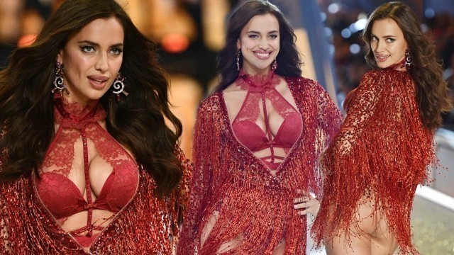 'Pregnant Irina Shayk Flaunts Her Baby Bump In Sexy Lingerie | Victoria\'s Secret Fashion Show Paris'