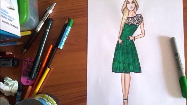 'Fashion Illustration: Draw model body pose/hair/face/dress'