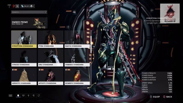 'Warframe (PS4) Ember prime fashion frame'