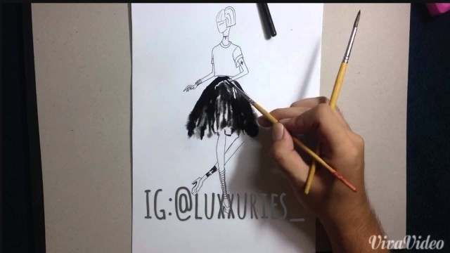 'FASHION TUTORIAL: how to draw clothes by water color'