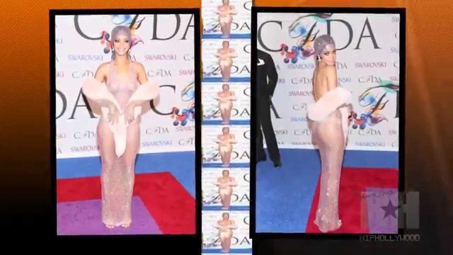 'Rihanna Practically Nude At 2014 CFDA Fashion Awards - HipHollywood.com'